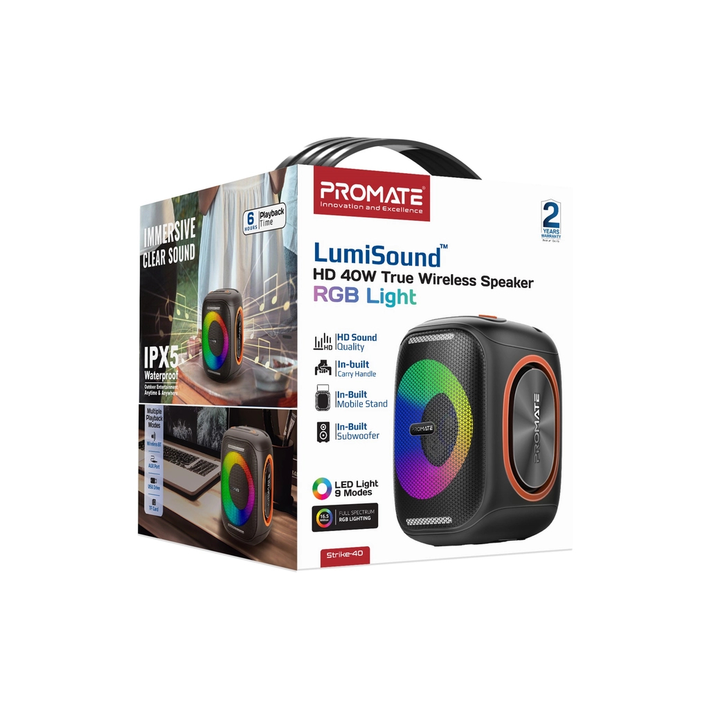 Акустична система Promate Strike-40 40W Black (strike-40) - зображення 10