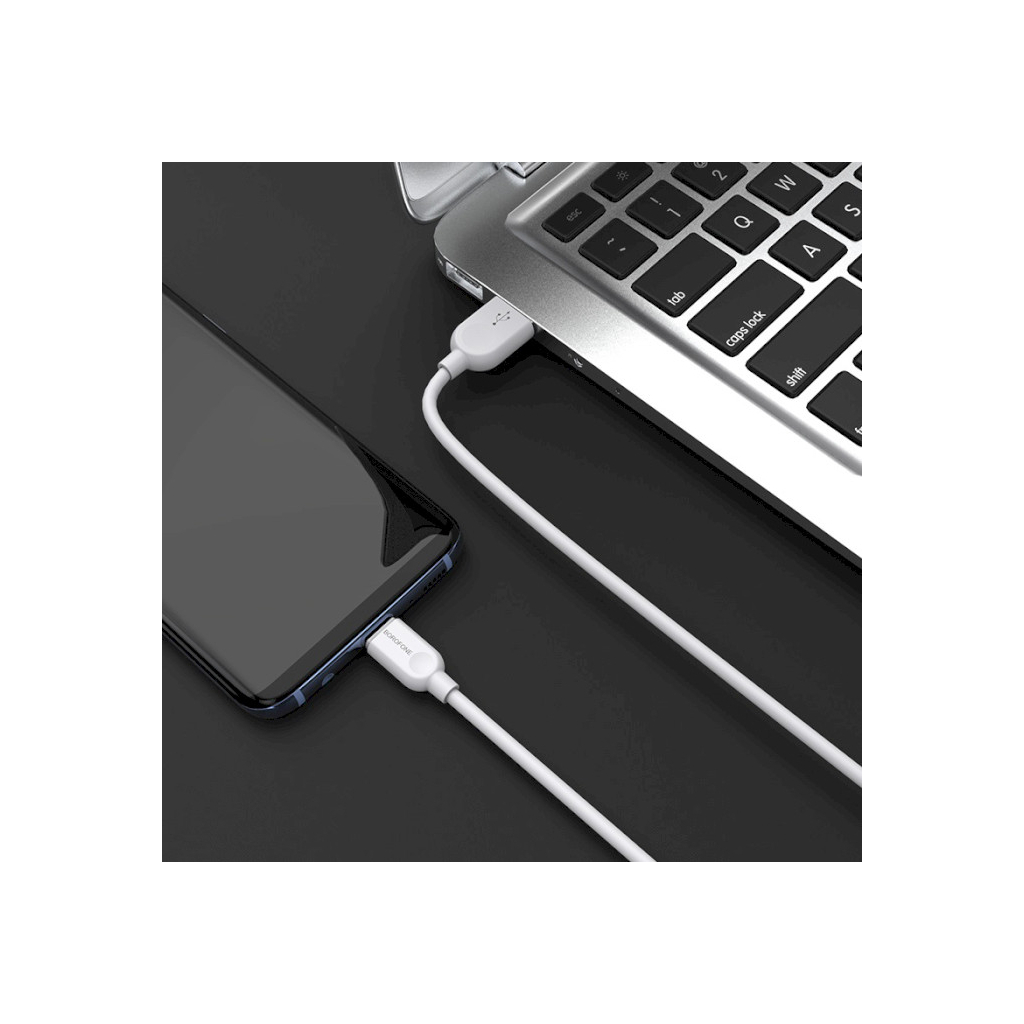 Дата кабель USB 2.0 AM to USB-C 1.0m 2.4A PVC BX14 white BOROFONE (6957531089995) - зображення 4