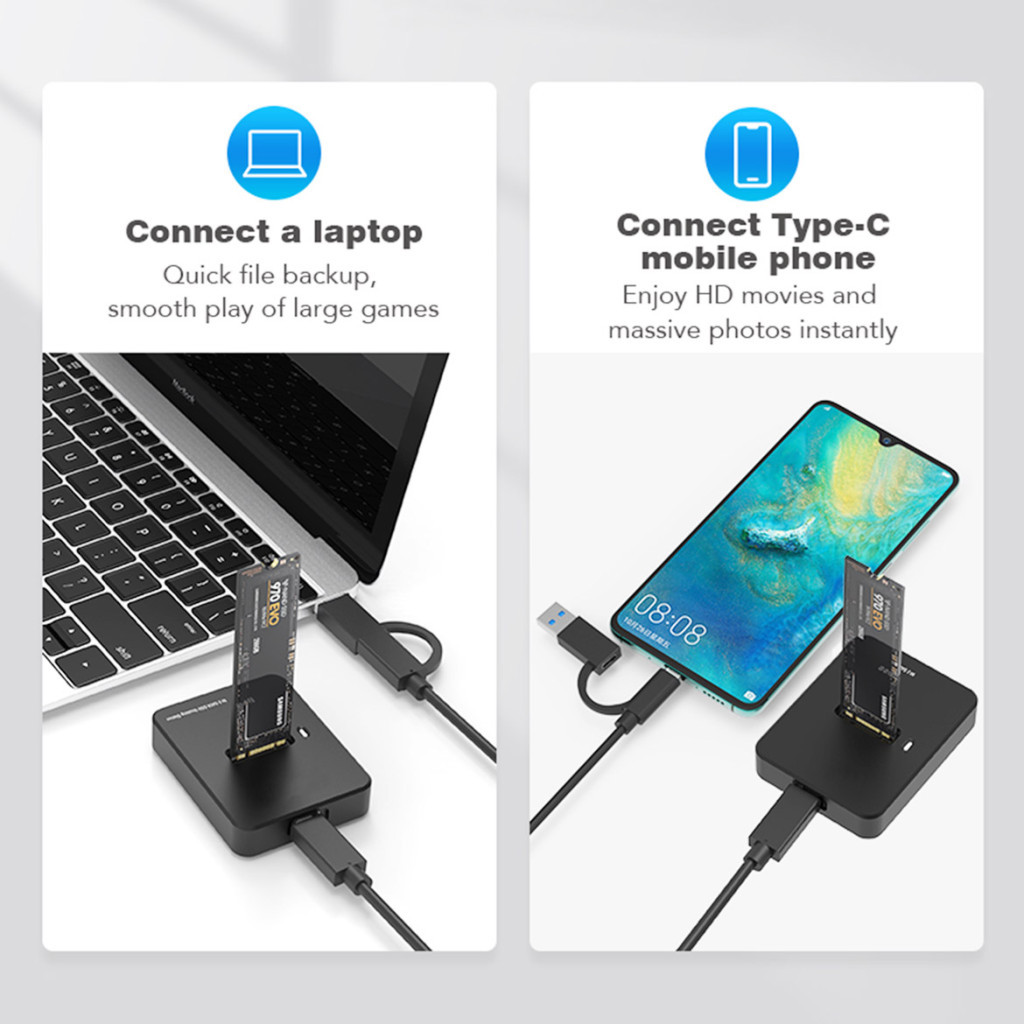 Док-станція для накопичувачів Gembird USB Type-C M.2 SATA NVME SSD (DD-U3M2) - зображення 6