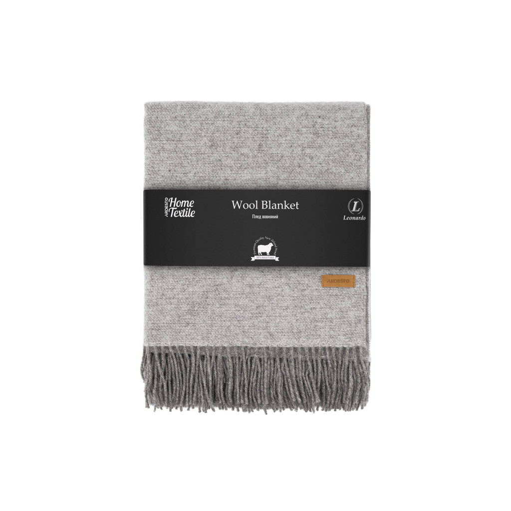 Плед Ardesto Leonardo Doubleface 100% вовна 140x200 см тауп-білий (ART0407LD) - зображення 1