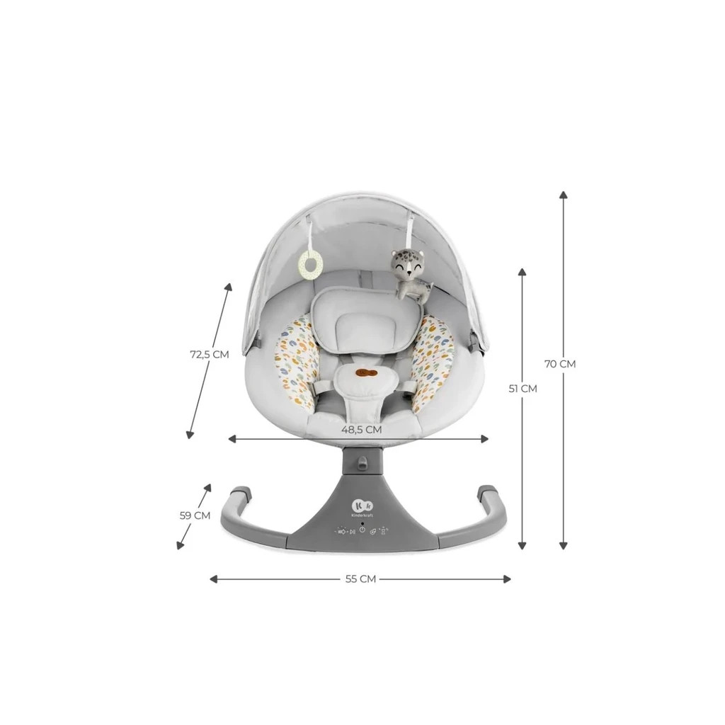 Крісло-гойдалка Kinderkraft Lumi 2 Light Grey (5902533925018) - изображение 10