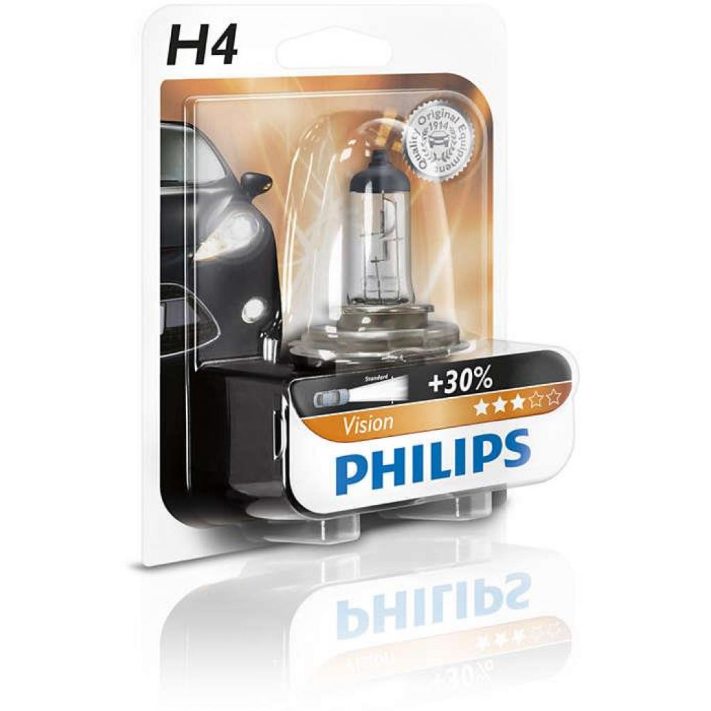 Автолампа Philips H4 Vision, 3200K, 1шт (12342PRB1) - зображення 1
