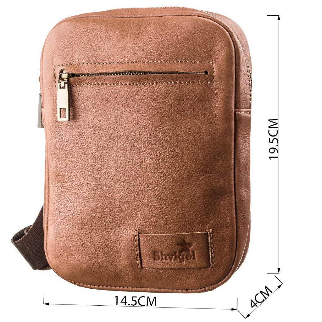 Сумка Shvigel Чоловіча шкіряна Руда (19104) - зображення 3