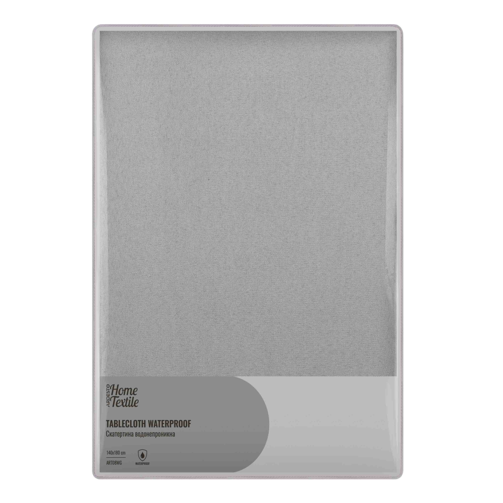 Скатертина Ardesto Waterproof 100% поліестер, сірий 120х140 см (ART07WG) - зображення 1