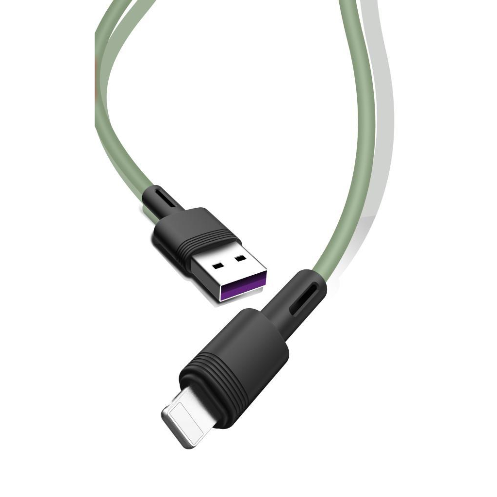 Дата кабель USB 2.0 AM to Lightning 1.0m 5A green XO (NB166-L-1-GR) - зображення 2