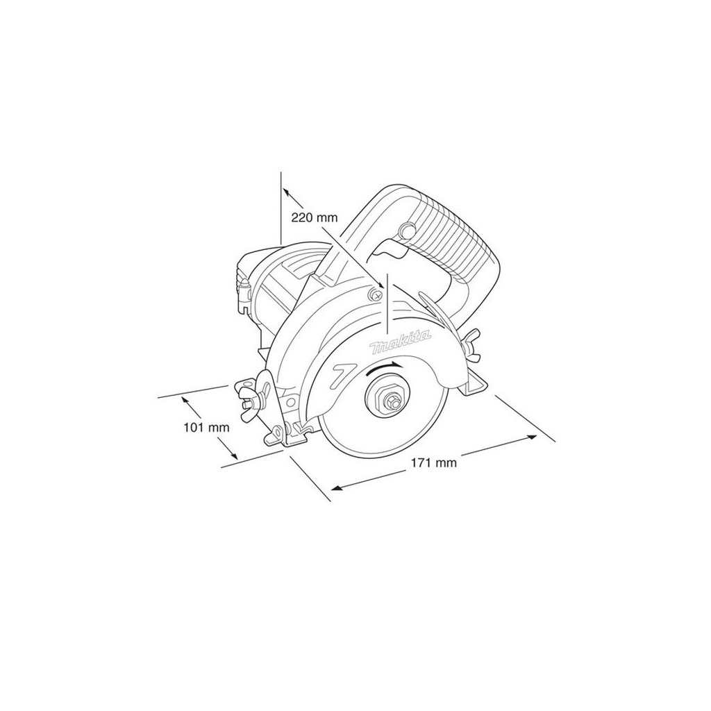 Дискова пила Makita діамантова, для мокрого різання (4101RH) - зображення 2