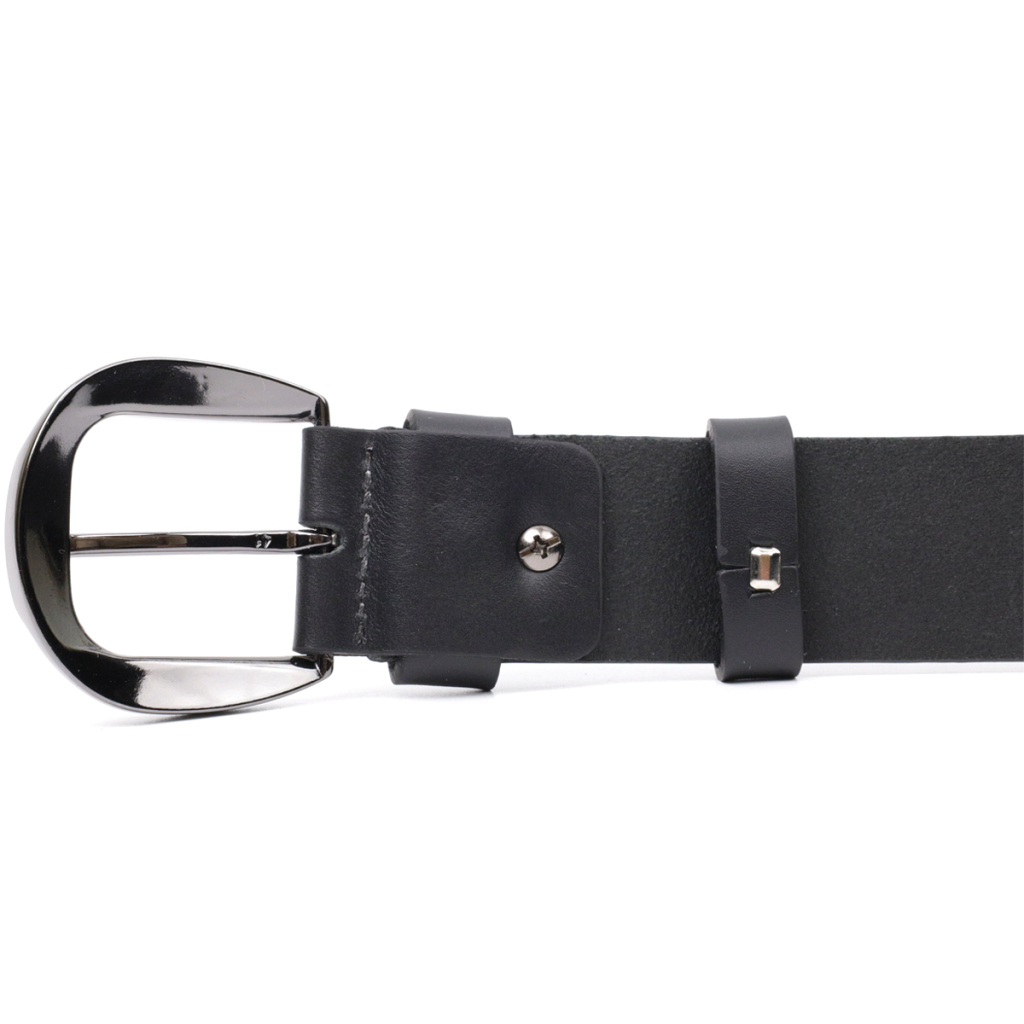 Ремінь Grande Pelle Під джинси з натуральної шкіри Чорний (11691) - зображення 2