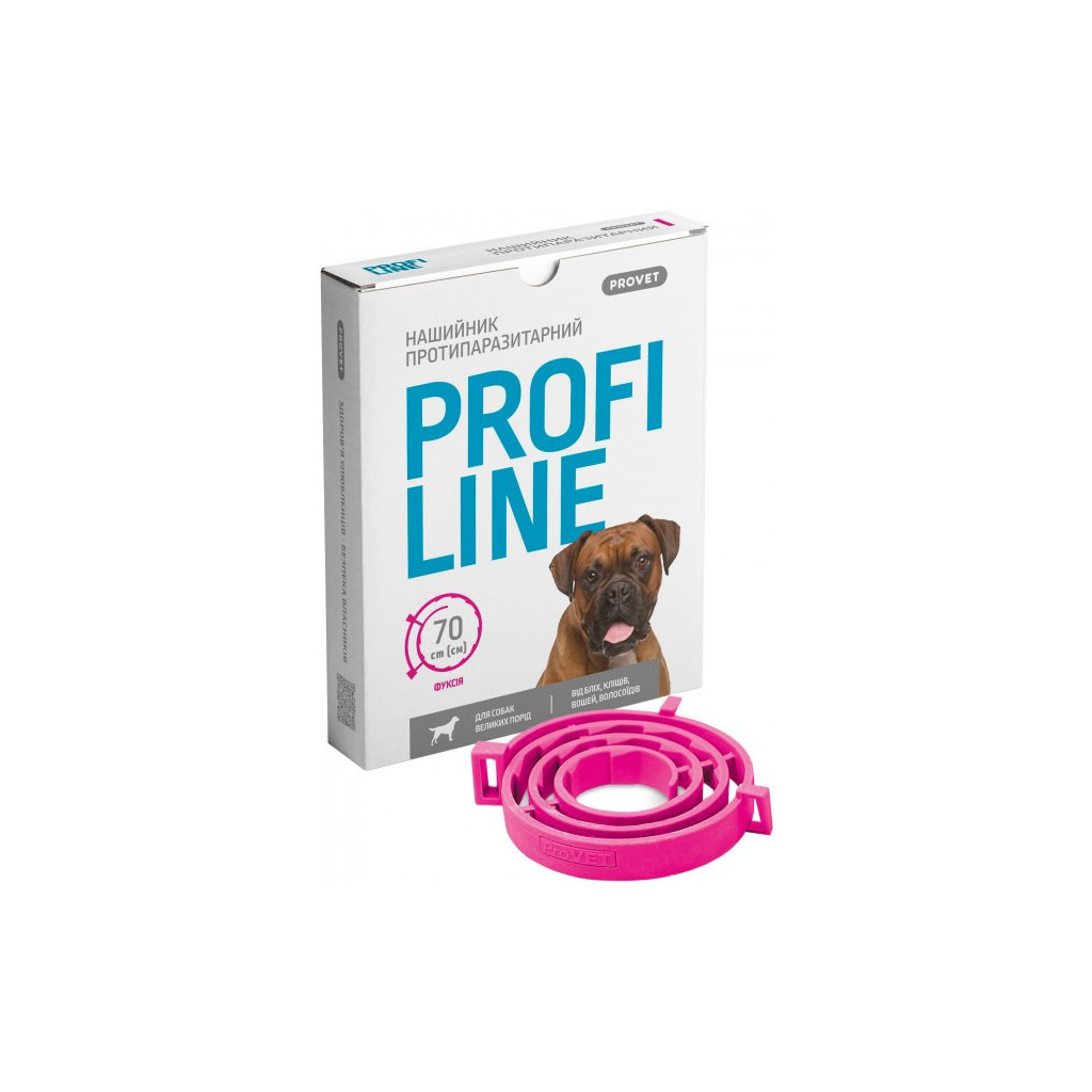 Нашийник для тварин ProVET Profiline для великих порід (інсектоакарицид) 70 см фуксія (4823082430994) - изображение 4
