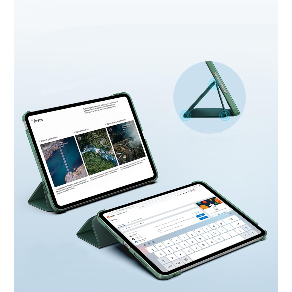 Чохол до планшета BeCover Tri Fold Hard Apple iPad Air 13" M2/M3 (2024/2025) Dark Green (711723) - зображення 3