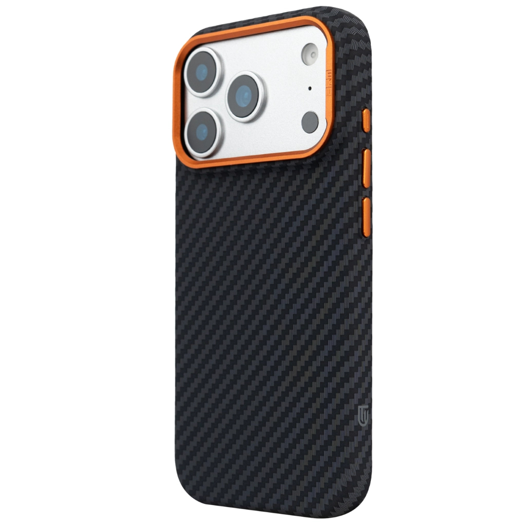 Чохол до мобільного телефона Armorstandart LikeCarbon2 SE MagCase Apple iPhone 17 Pro Black Orange (ARM89161) - зображення 5