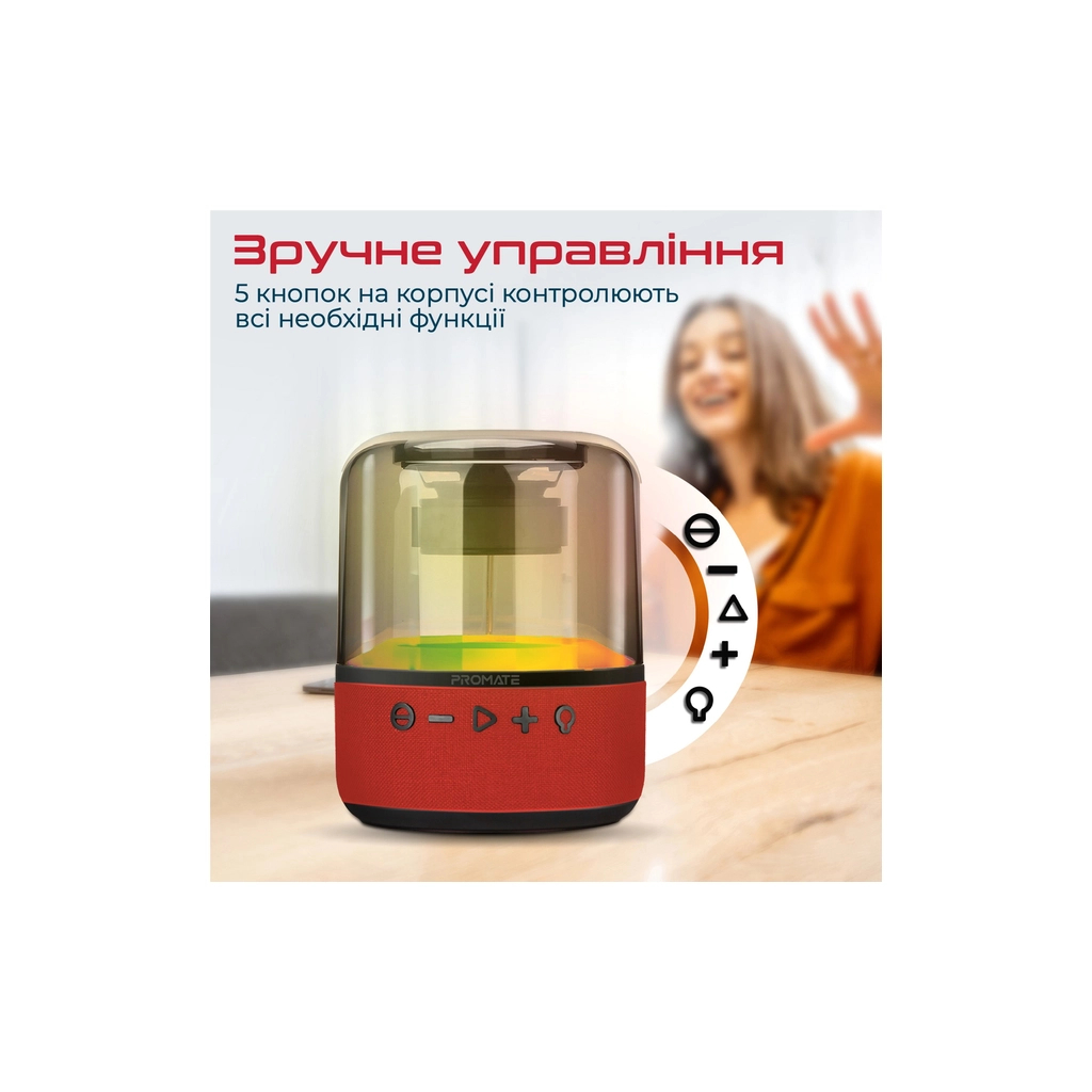 Акустична система Promate Glitz-L Red (glitz-l.red) - зображення 3