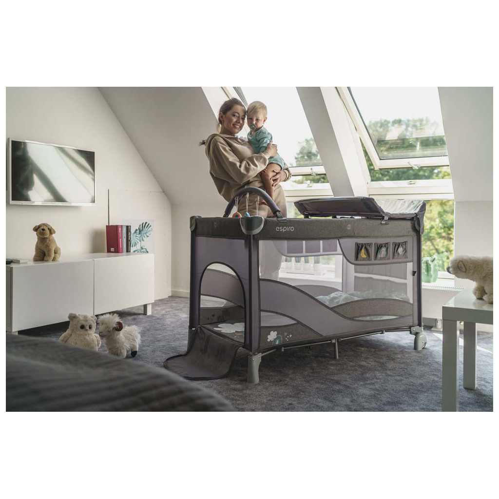 Дитячий манеж Espiro ліжечко Dream 2022 (117 Graphite Sketch) (205415) - зображення 10