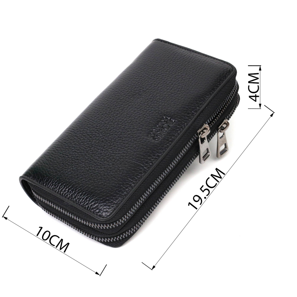 Гаманець Bond Accessories З двома відділеннями із натуральної шкіри Чорна (22027) - зображення 3