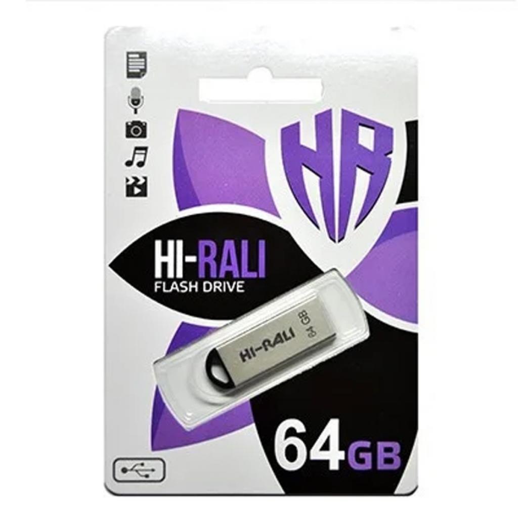 USB флеш накопичувач Hi-Rali 64GB Fit Series Silver USB 2.0 (HI-64GBFITSL) - зображення 2