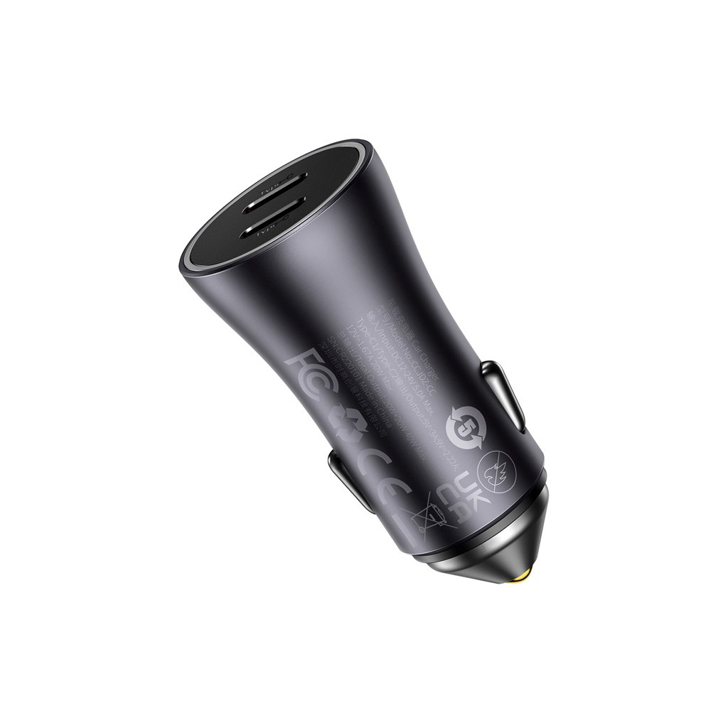 Зарядний пристрій Baseus Golden Contactor Pro Type-С/Type-C Dark Grey (CGJP000013) - зображення 2