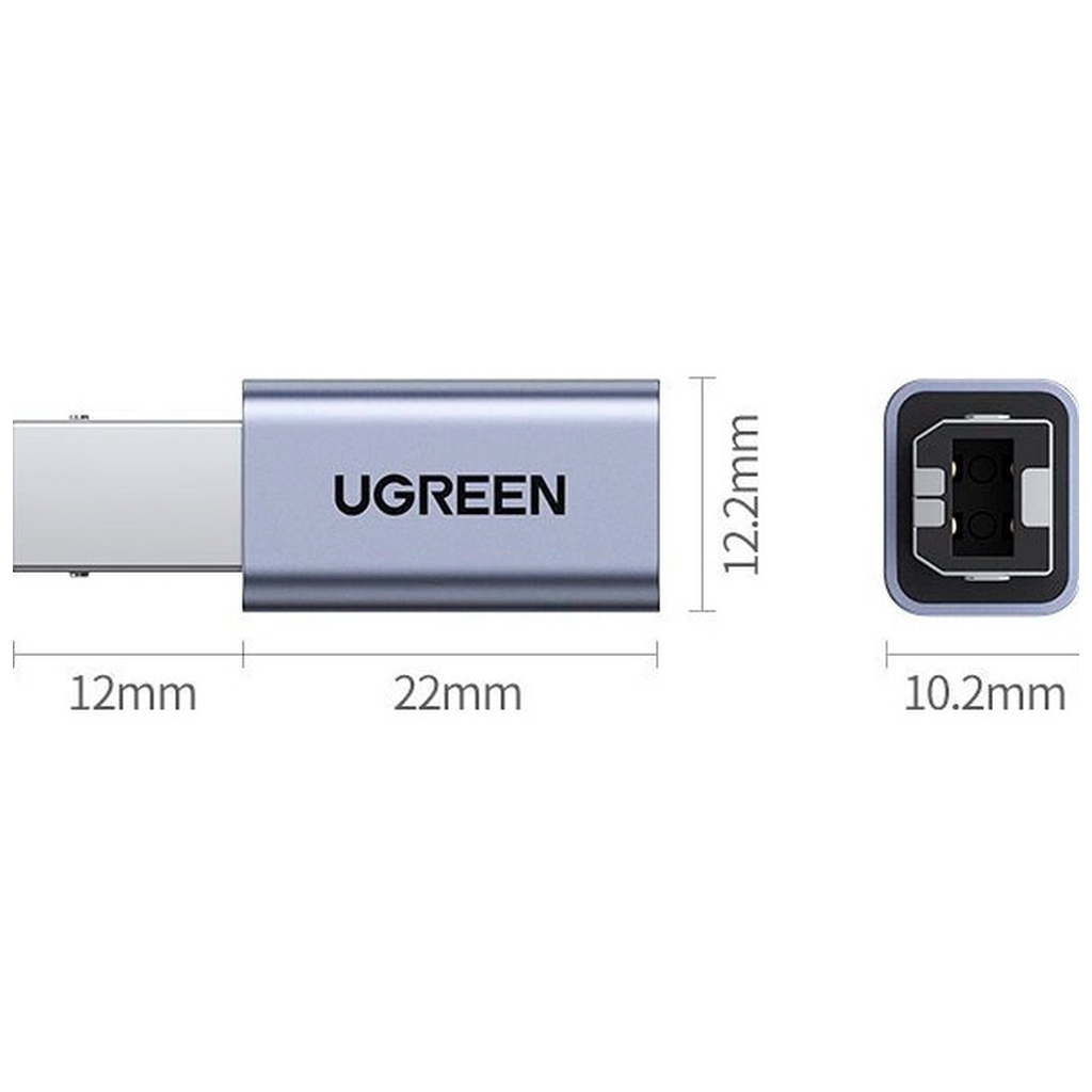 Перехідник USB-C F to USB 2.0 BM US382 gray Ugreen (20120) - зображення 3