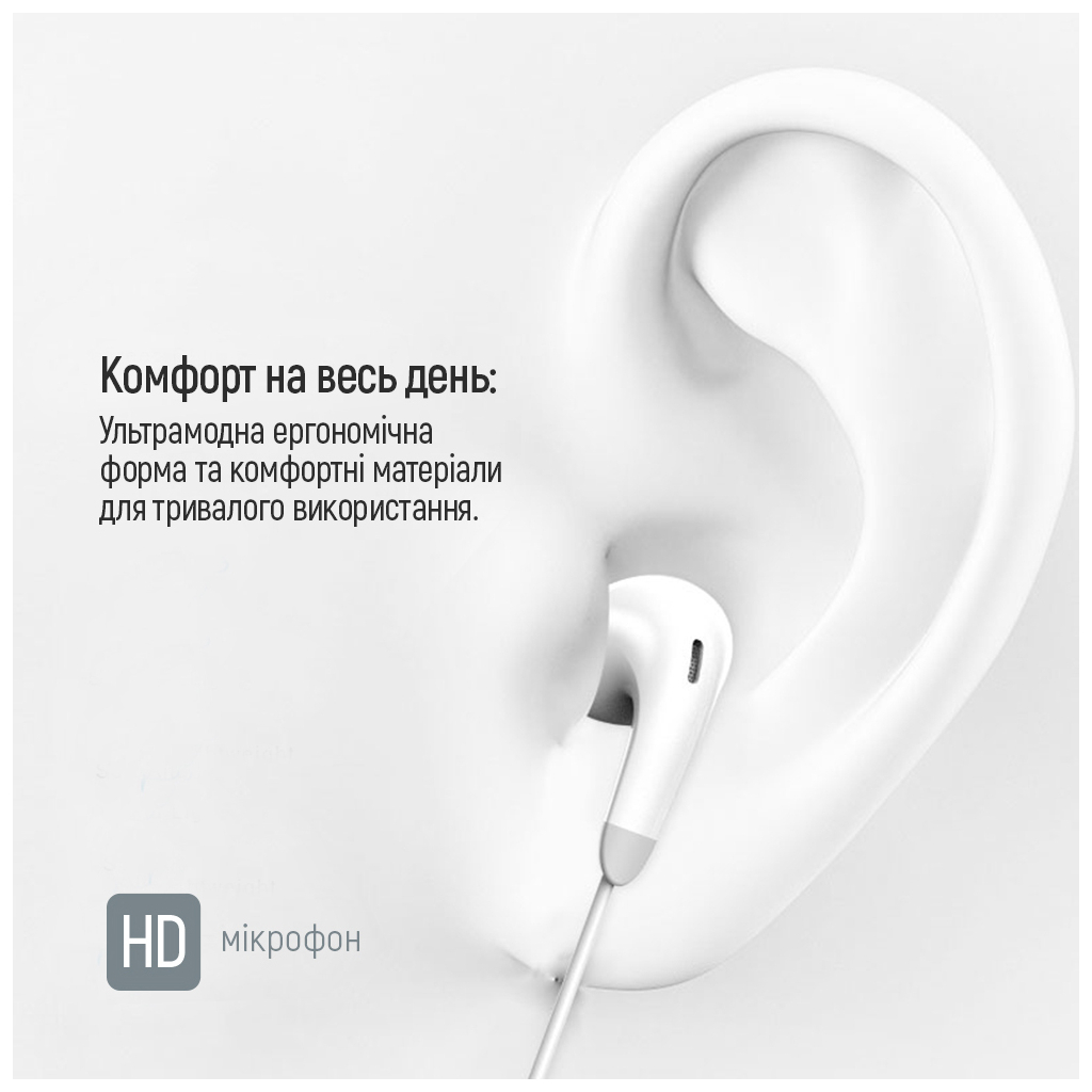 Навушники ColorWay 3.5 mm Wired Earphone Sound Wave White (CW-WD04WT) - зображення 3