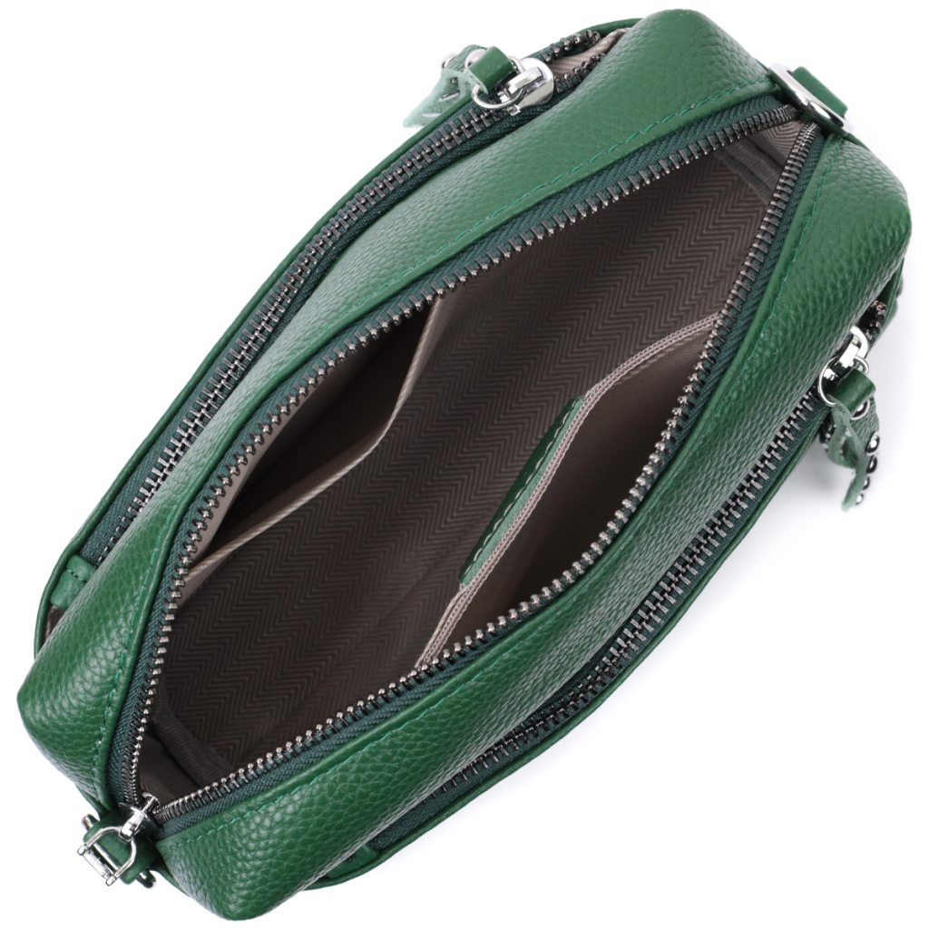 Сумка Vintage Шкіряна жіноча Зелена (22651) - зображення 8