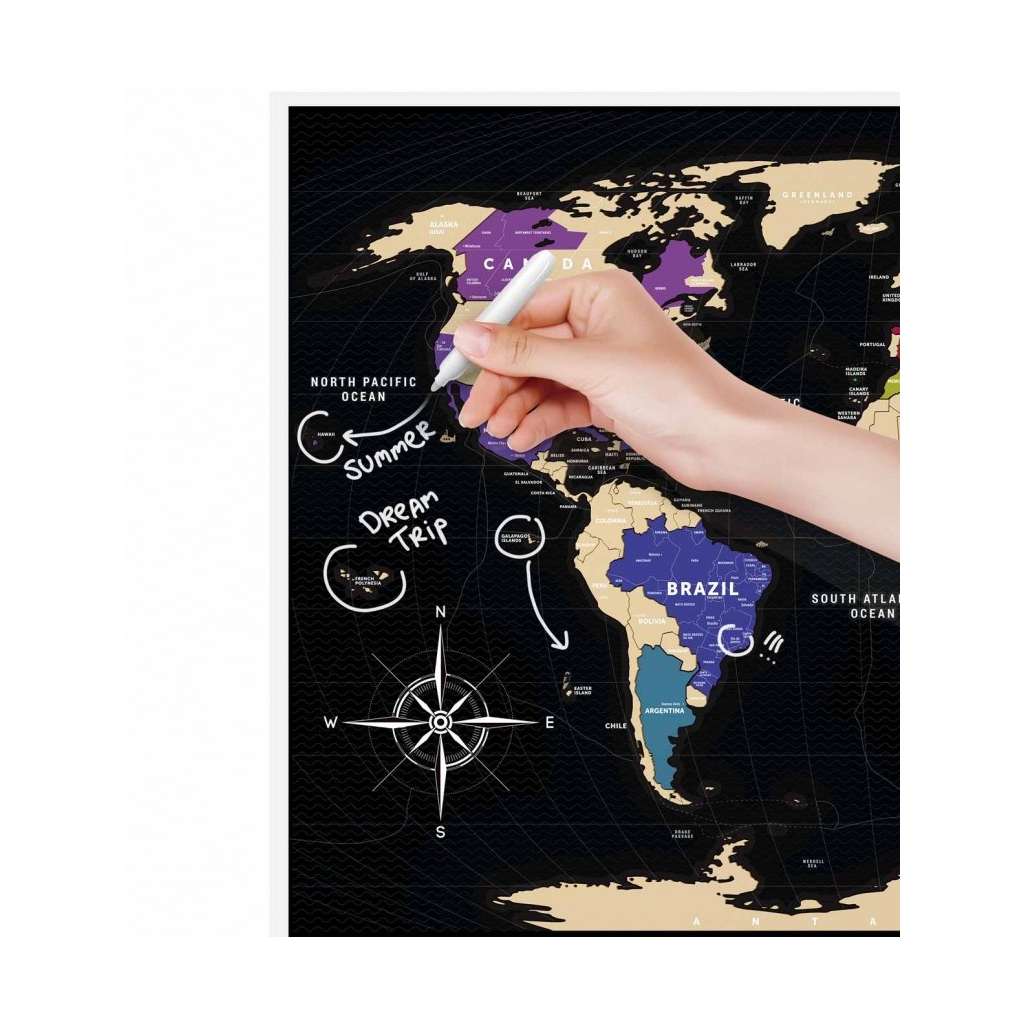 Скретч карта 1DEA.me Travel Map Black World (13007) - изображение 5