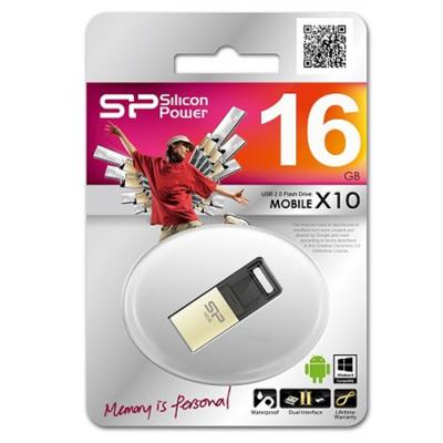 USB флеш накопичувач Silicon Power 16Gb Mobile X10 , OTG, Champague (SP016GBUF2X10V1C) - зображення 4