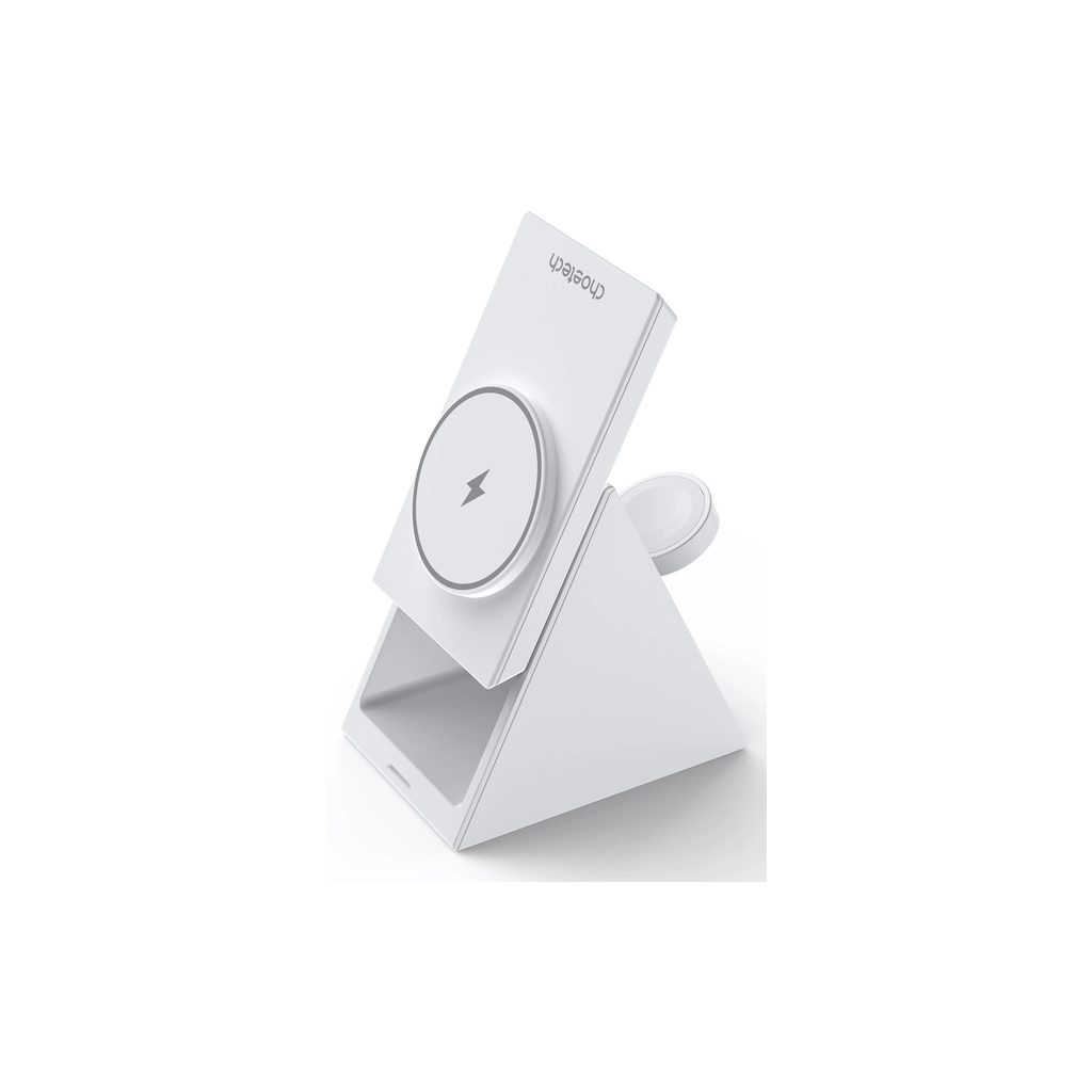 Зарядний пристрій Choetech Wireless magnetic 3-in-1 15W white (T600-F) - зображення 2