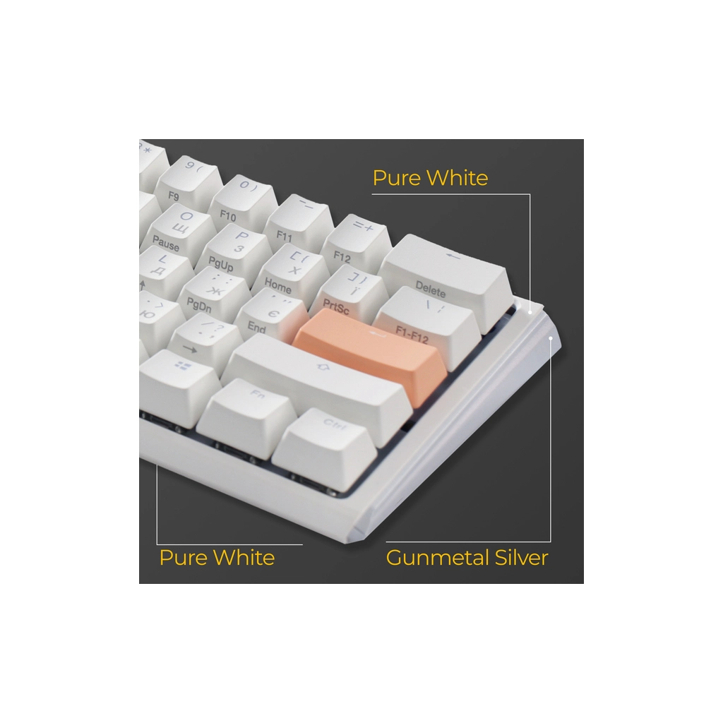 Клавіатура Ducky One 3 Mini Cherry MX Brown RGB UA USB White (DKON2161ST-BUAPXPWWWSC1) - зображення 12