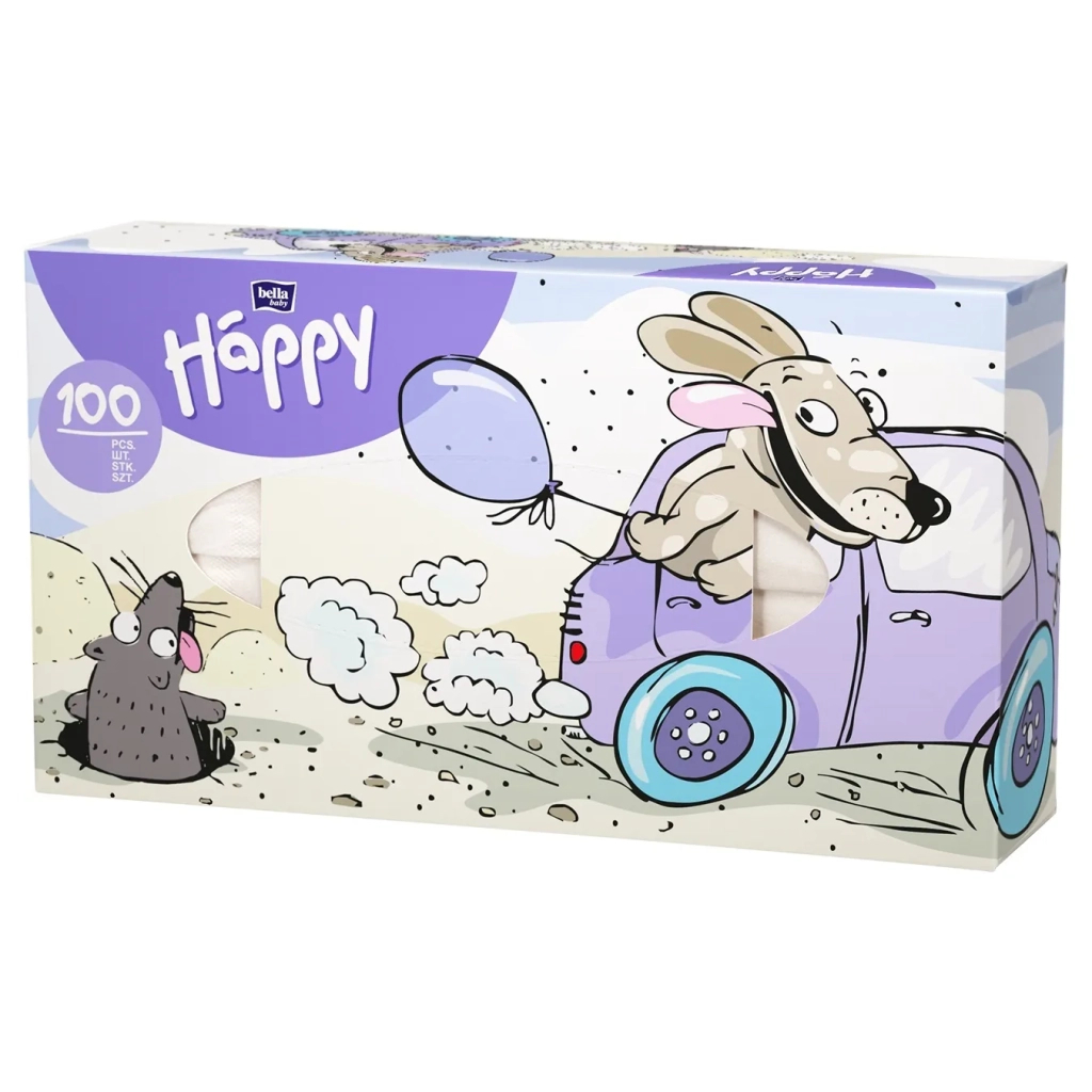 Серветки косметичні Bella Happy 2 шари 100 шт. (5900516421847) - зображення 1