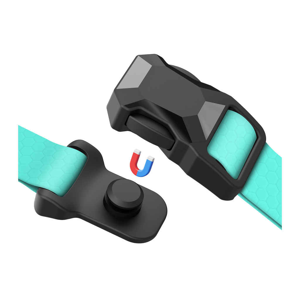 Нашийник для тварин WAUDOG Magnet c QR паспортом, магнітна пряжка-фастекс XL тіффані (279727) - зображення 3