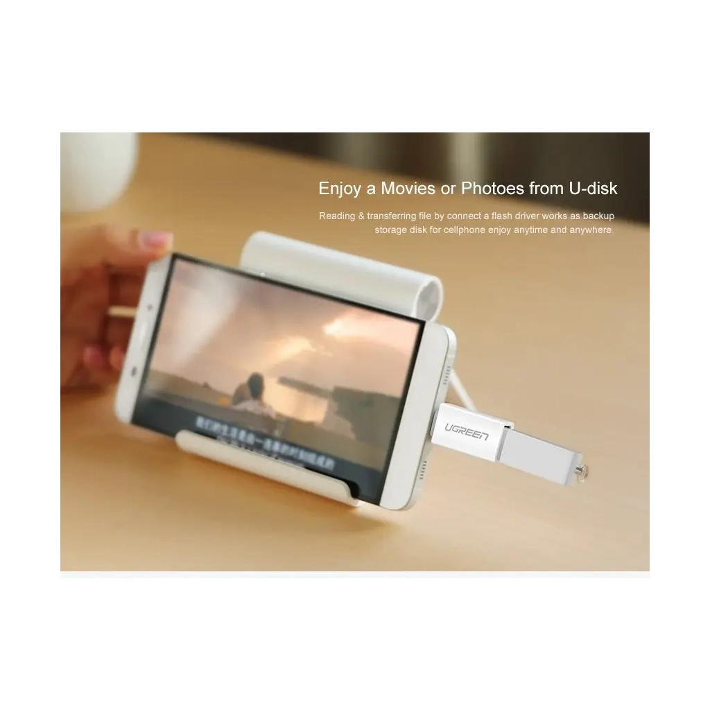 Перехідник OTG USB 3.0 AF to USB-C US173 White Ugreen (30155) - зображення 6