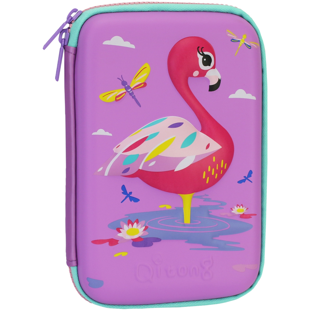 Пенал Cool For School з тисненням 1 відділення Фіолетовий (QT-5632-Purple) - зображення 1