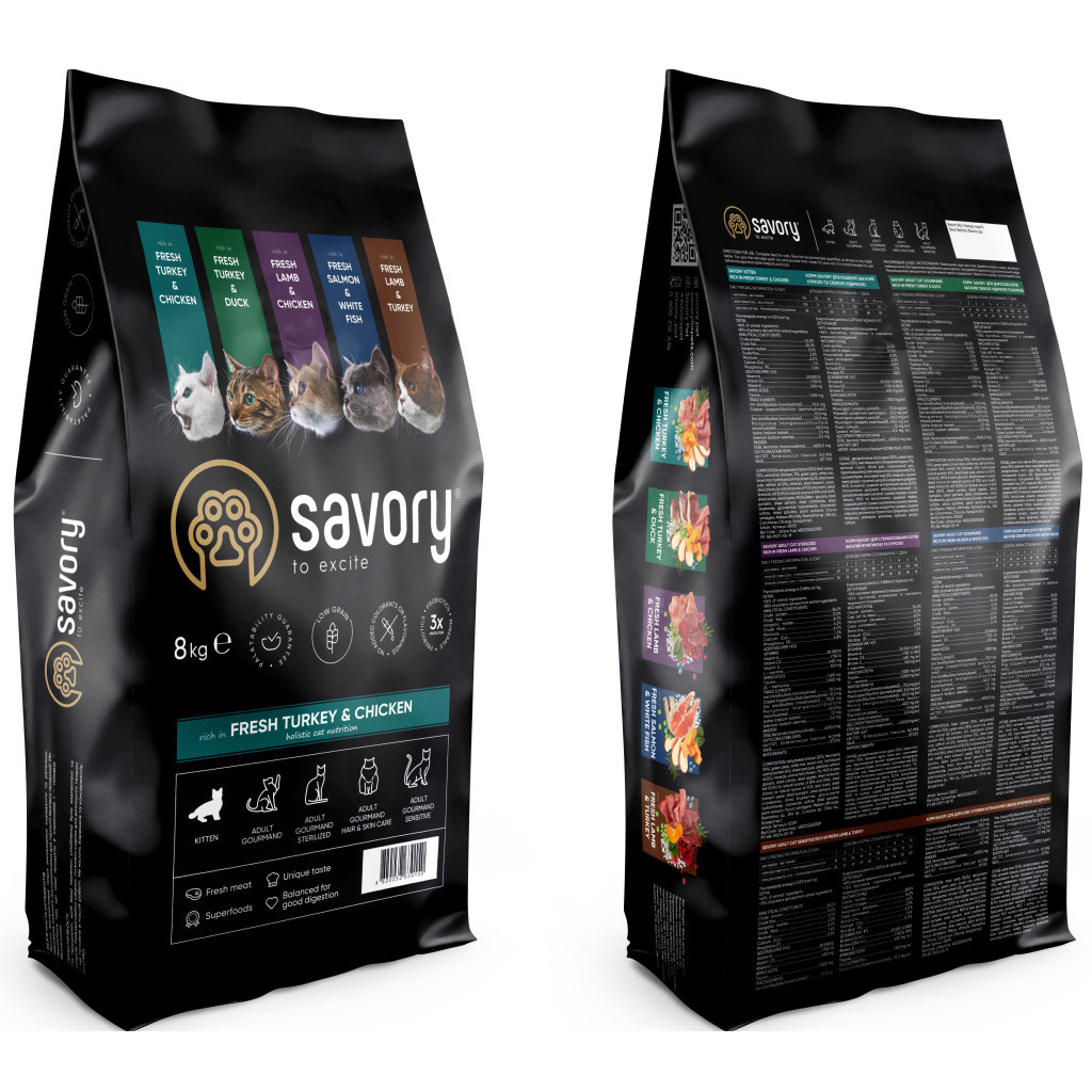 Сухий корм для кішок Savory Kitten Chicken with Fresh Turkey 8 кг (4820232630150) - зображення 2