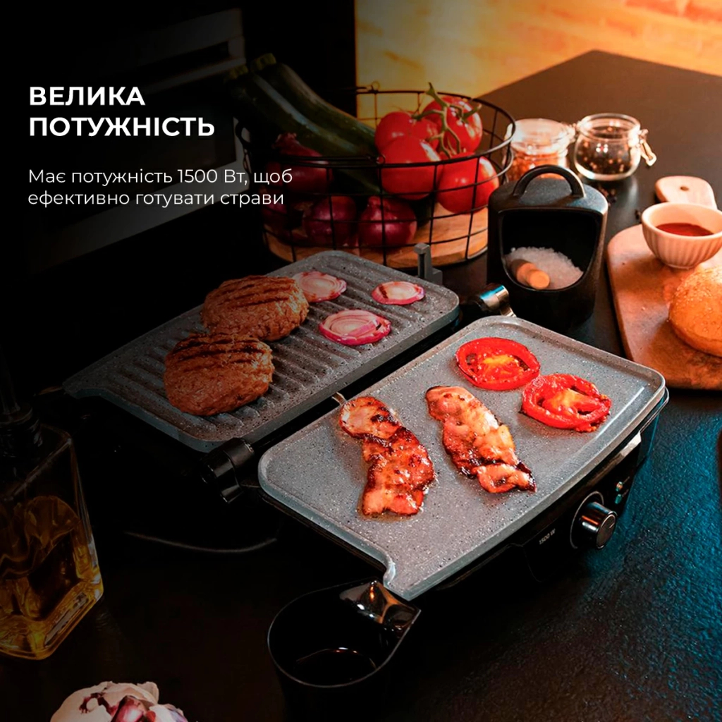 Електрогриль Cecotec RocknGrill 1500 Stone Ceramic Mix&Grill (CCTC-03194) - зображення 4