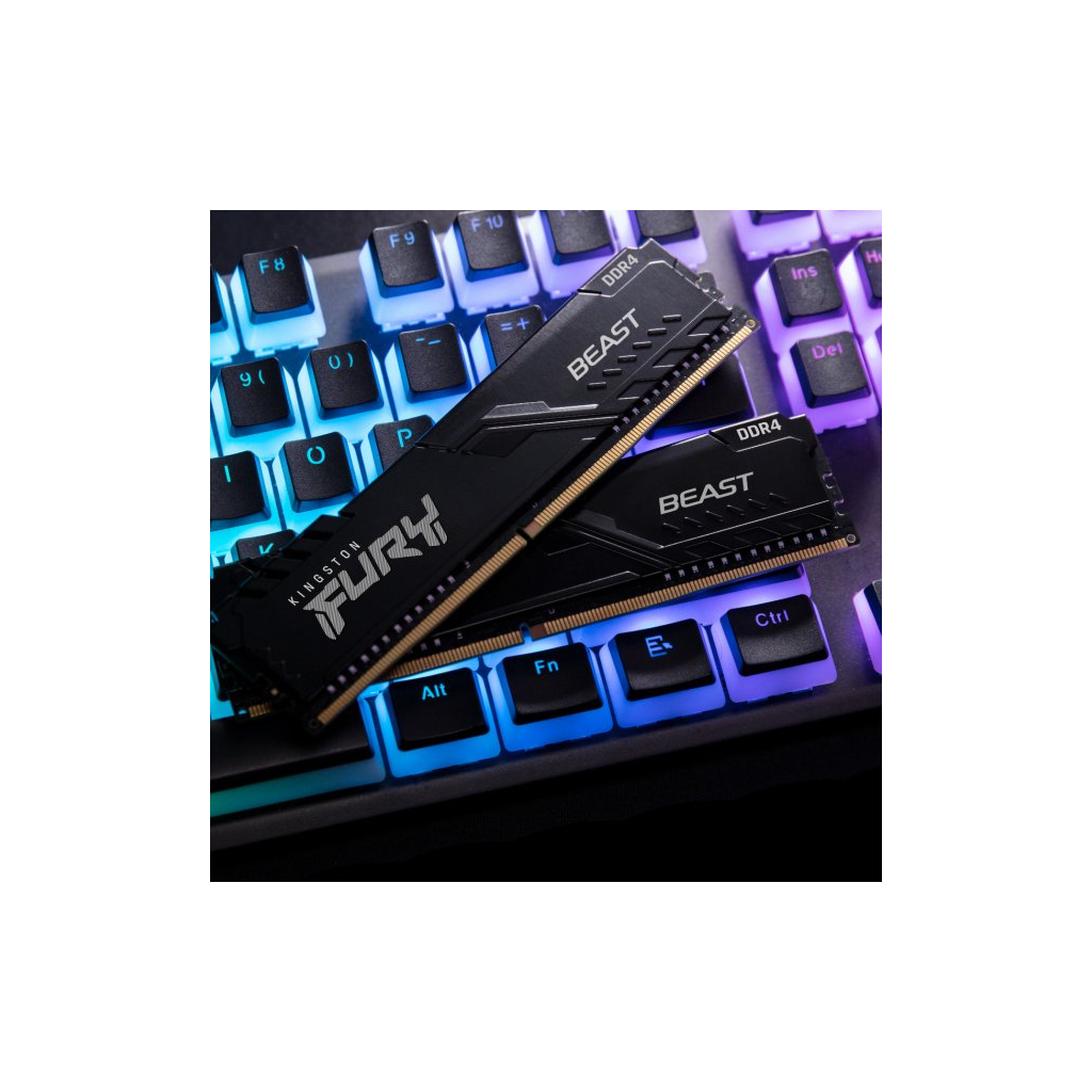 Модуль пам'яті для комп'ютера DDR4 32GB (2x16GB) 2666 MHz FURY Beast Black Kingston Fury (ex.HyperX) (KF426C16BBK2/32) - зображення 5
