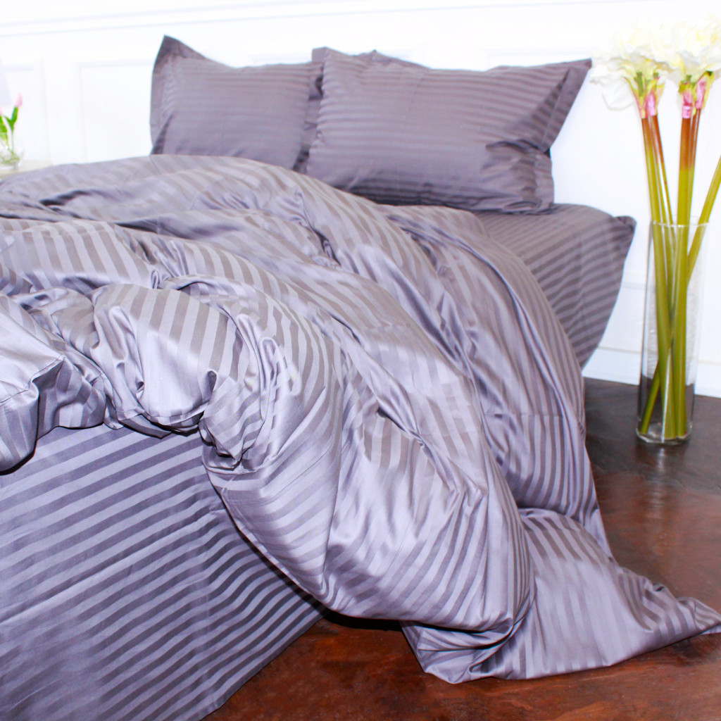 Постільна білизна MirSon Satin Stripe 30-0011 Gray 160х220 Сімейна (2200005251591) - зображення 2