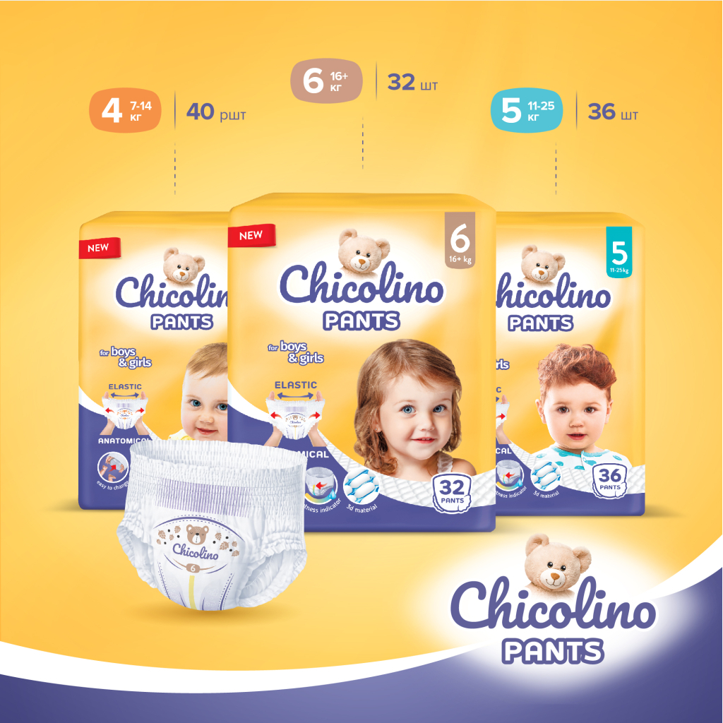 Підгузки Chicolino Розмір 6 (16+ кг) (2 пачки по 32 шт) 64 шт (2000998939564) - зображення 3