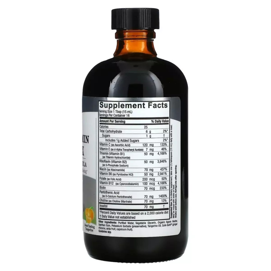 Вітамін Nature's Answer Рідкий комплекс вітамінів групи B, смак мандарину, Liquid (NTA-26105) - зображення 2