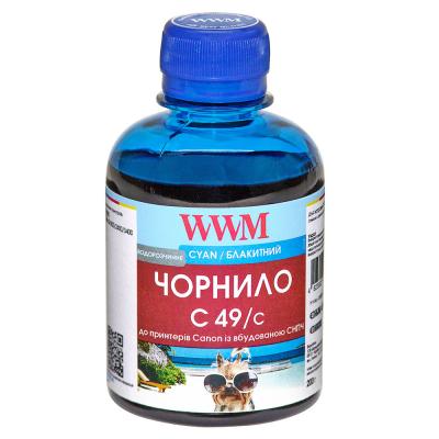 Чорнило WWM CANON GI-490 200г Cyan (C49/C) - зображення 1