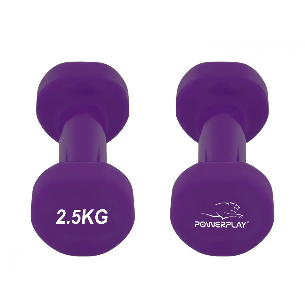 Гантель PowerPlay вінілові 4125 Achilles 2 х 2.5 кг Фіолетові (PP_4125_2.5kg_2in) - зображення 5