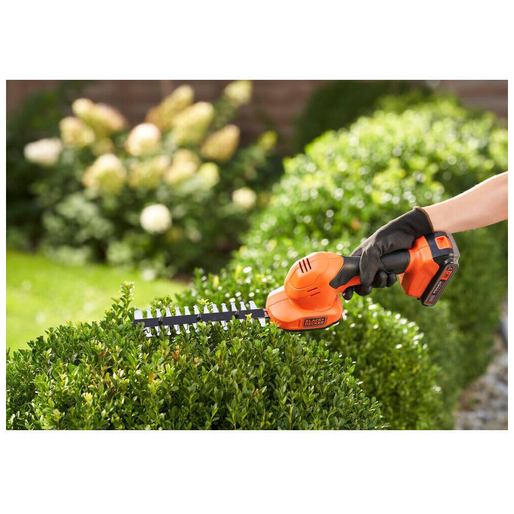 Кущоріз Black&Decker 18 В, 2Ah, насадки- 20 см/8 мм, 10 см/18 мм, (BCSS18D1) - изображение 8