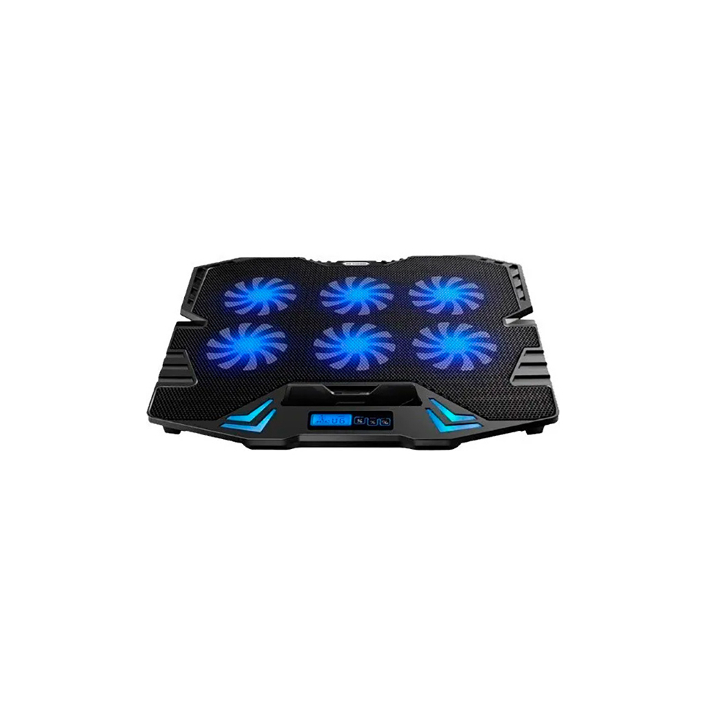 Підставка до ноутбука IceCoorel 10-17", 6*70mm 1800 RPM, 2*USB, + LCD, 365*297*30mm, Black (K8) - изображение 2
