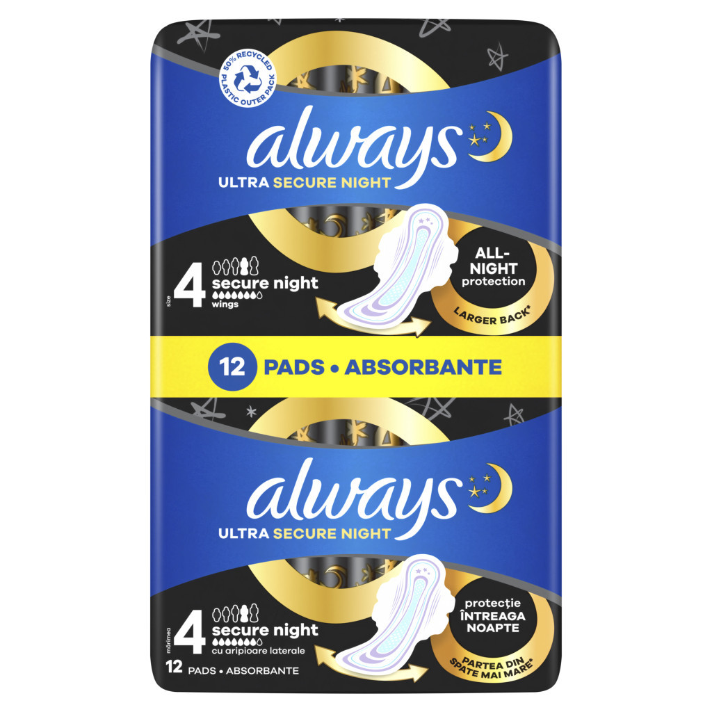 Гігієнічні прокладки Always Ultra Secure Night (Розмір 4) 12 шт. (4015400612469) - изображение 2