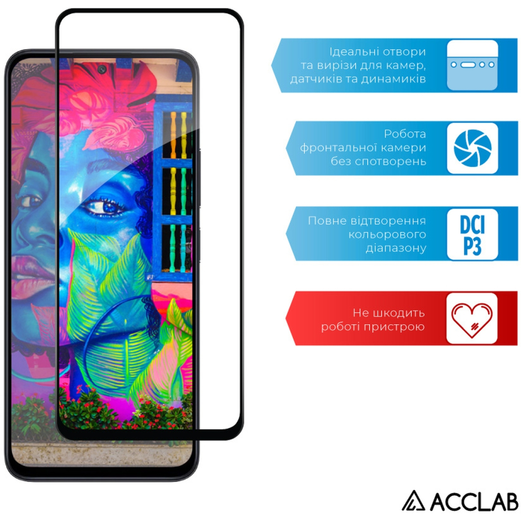 Скло захисне ACCLAB Full Glue Xiaomi Redmi 13 Black (1283126592904) - зображення 5