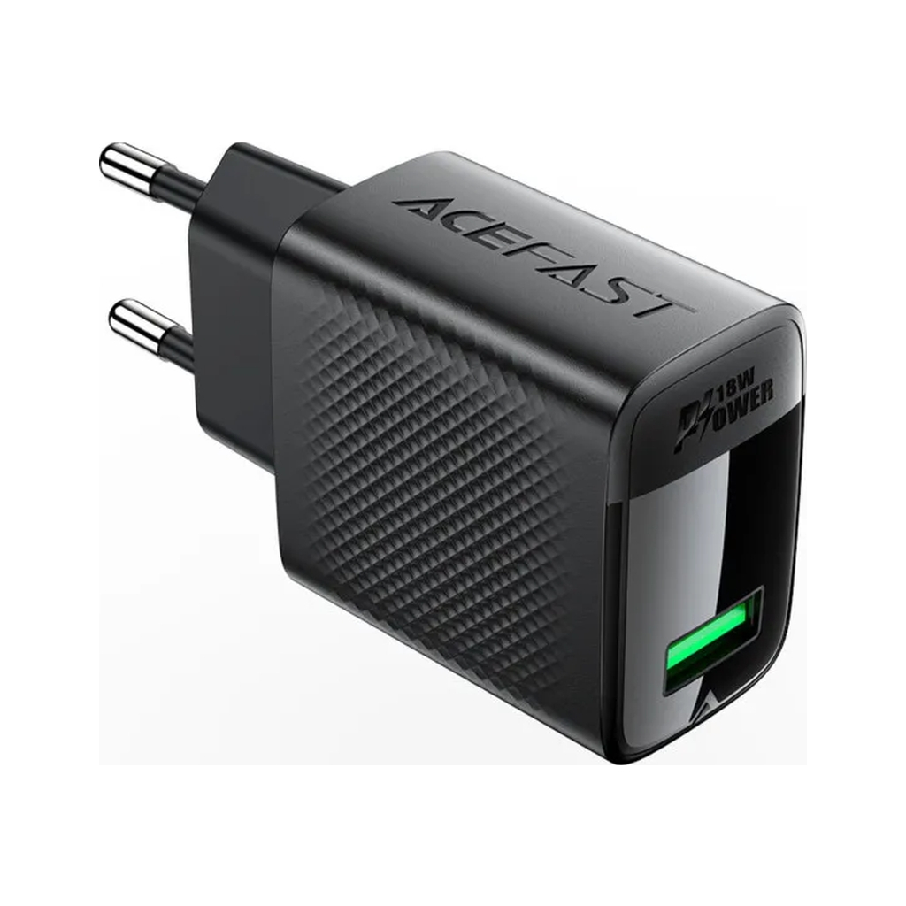 Зарядний пристрій Acefast USB-A 20W + Type-C cable A90 Fast Charger Black (6974316280064) - зображення 1