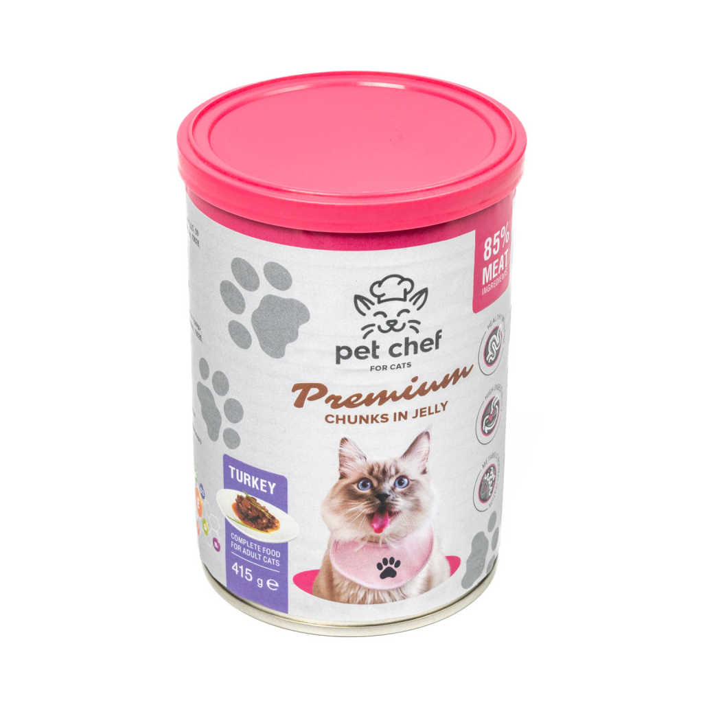 Вологий корм для кішок Pet Chef З індичкою 415 г (4820255193595) - зображення 5