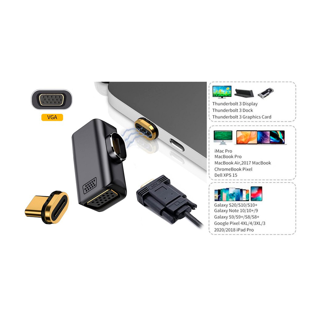 Перехідник USB-C to VGA 1080P60Hz PowerPlant (CA914289) - зображення 2