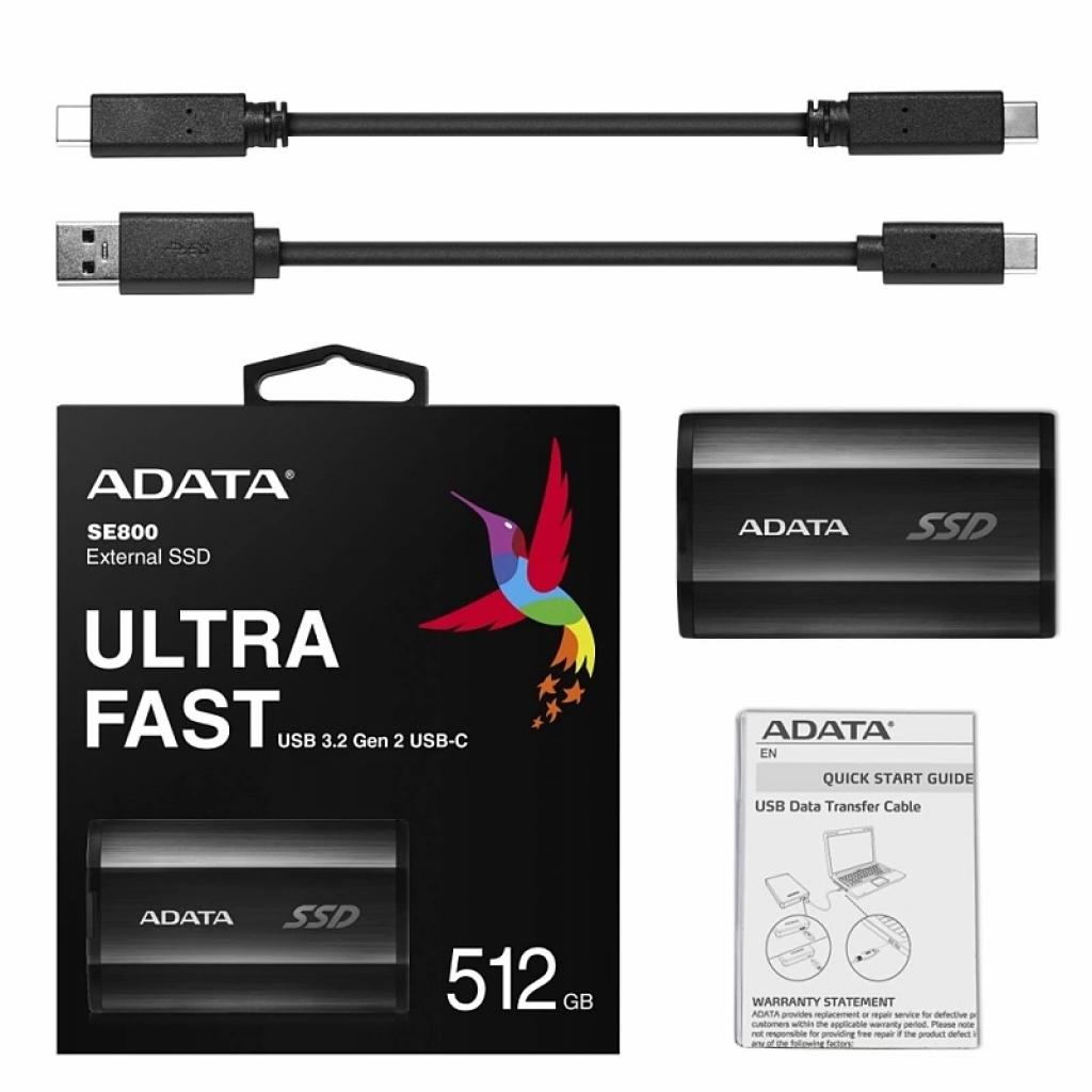Накопичувач SSD USB 3.2 512GB ADATA (ASE800-512GU32G2-CBK) - изображение 6