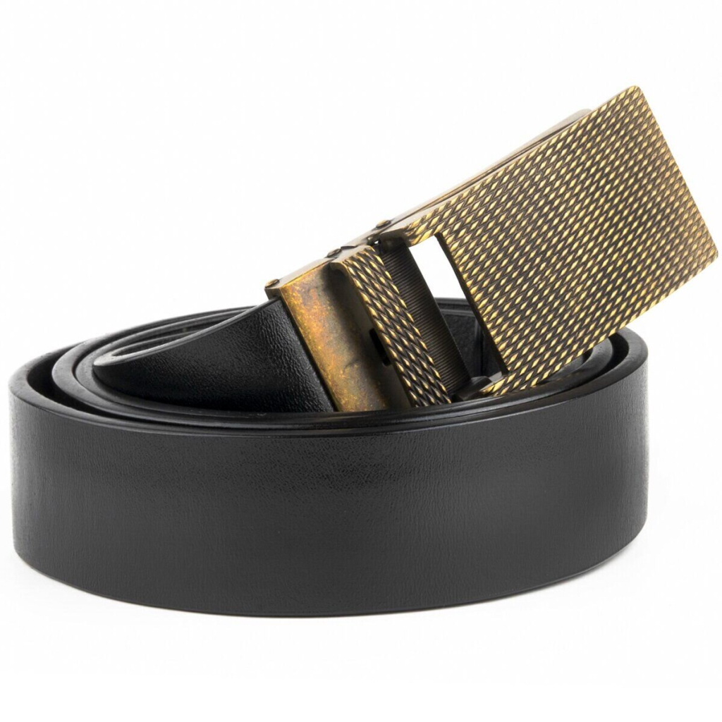 Ремінь Vintage Чоловічий з латунною пряжкою Чорний (20331) - зображення 5