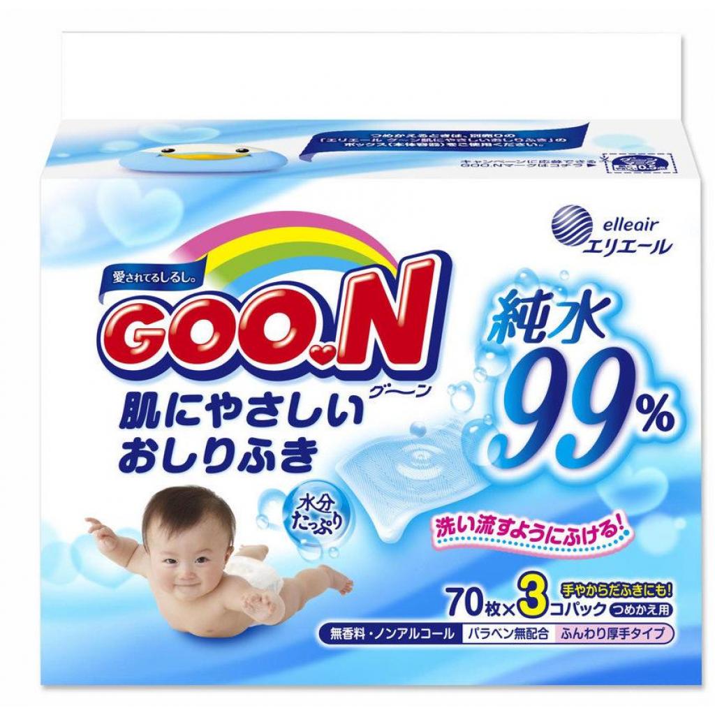 Дитячі вологі серветки GOO.N для чутливої шкіри 3 х 70 шт (733562) - зображення 1