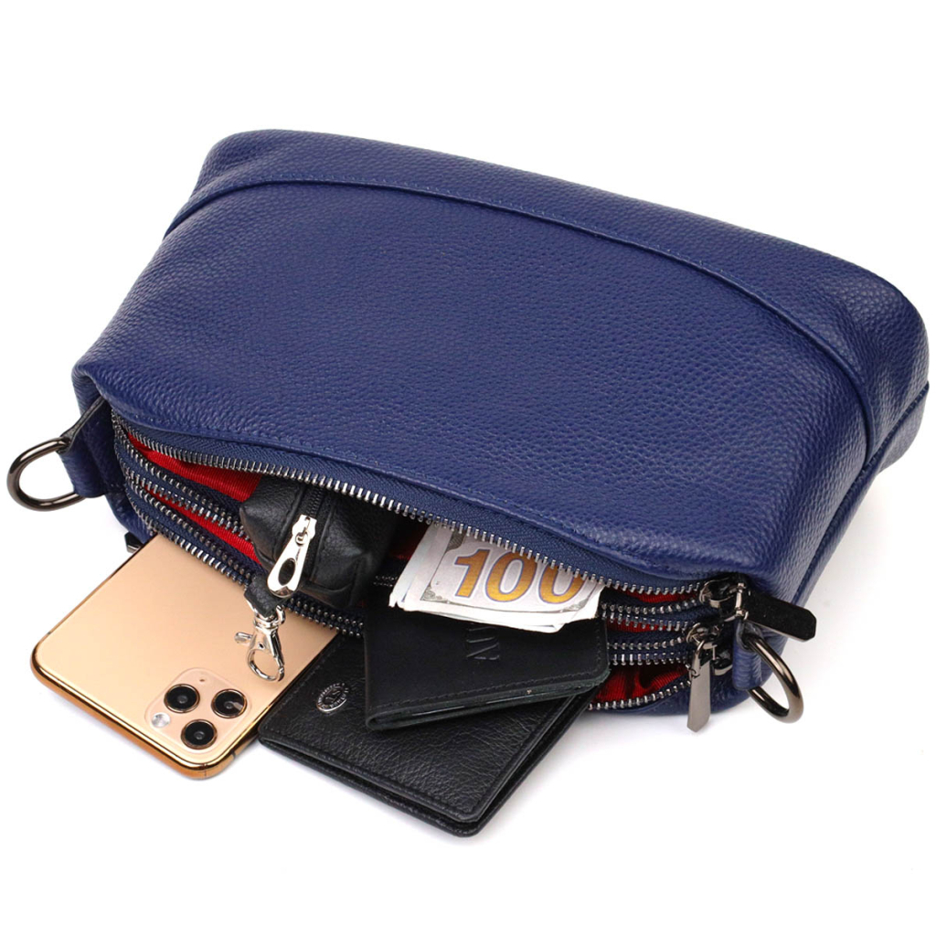 Сумка Vintage З натуральної шкіри Синя (22137) - зображення 8