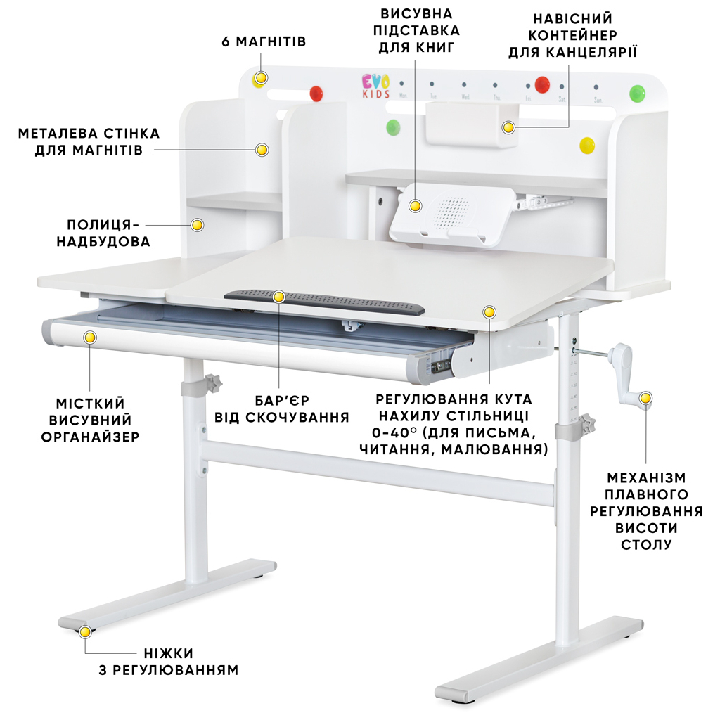 Парта Evo-kids TH-230 Grey (TH-230 W/G) - зображення 2